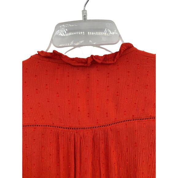 Fat Face Blouse Top Orange Boho Prairie Swiss Dot Size 6 - Picture 8 of 11